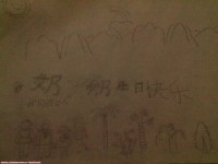 奶奶，生日快乐----儿童画