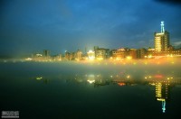 将乐有雾夜景像人间仙境